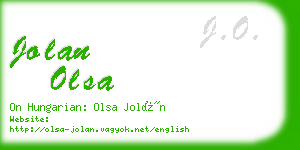 jolan olsa business card